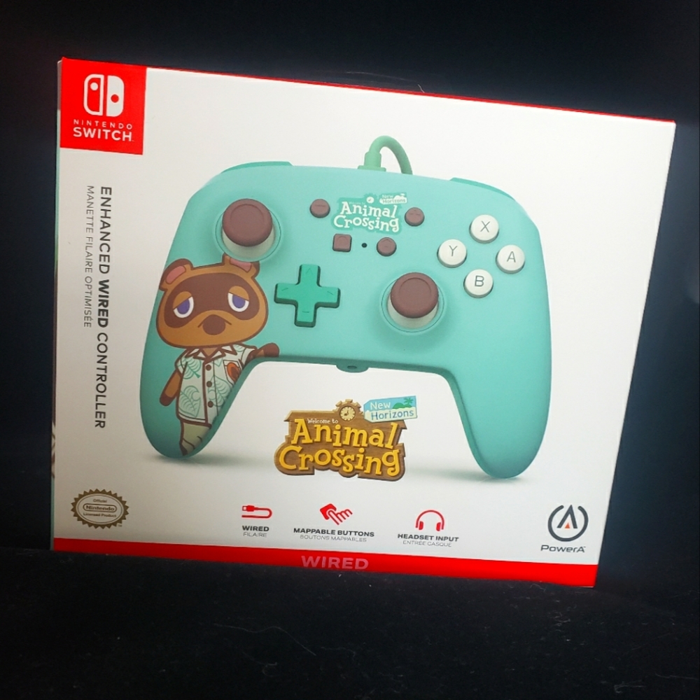 TOM NOOK NIB Power A Nintendo Switch controller raccoon ACNH themed